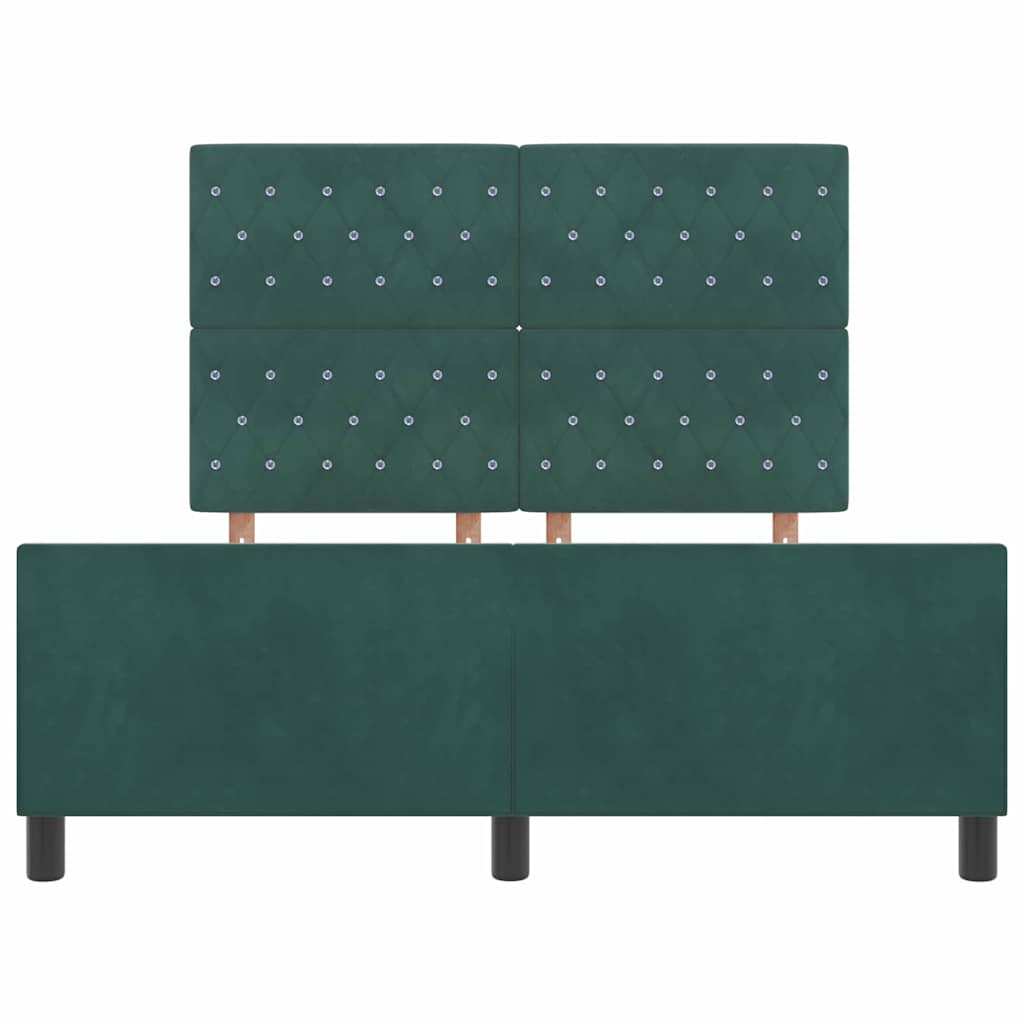 Boxspringbed met hoofdeinde Donkergroen 160 x 200 cm Fluweel