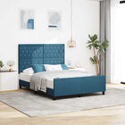 Boxspringbed 160x200 cm donkerblauw fluweel