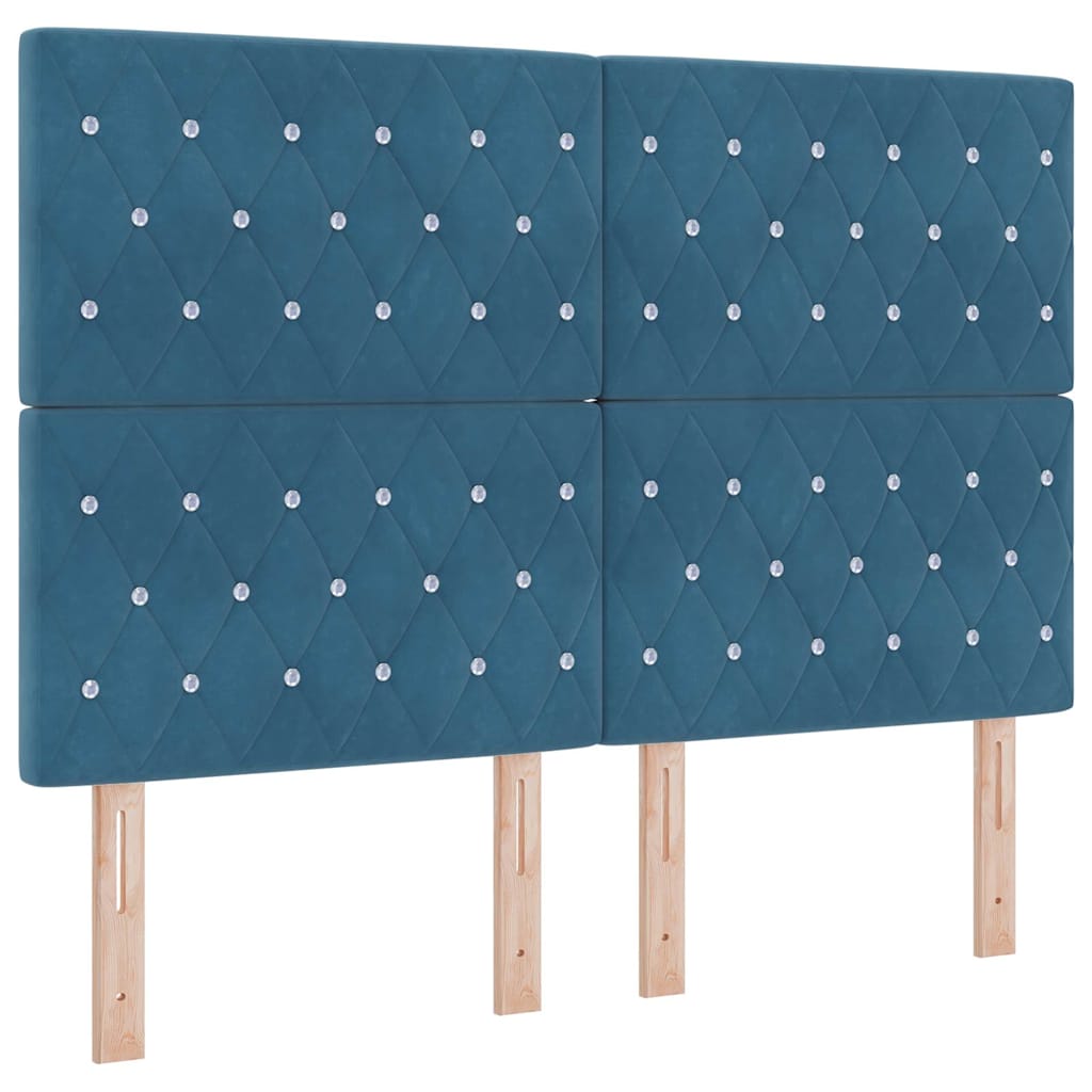 Boxspringbed met hoofdeinde Donkerblauw 160 x 200 cm Fluweel