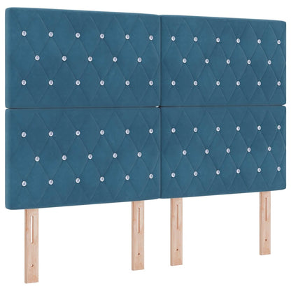 Boxspringbed met hoofdeinde Donkerblauw 160 x 200 cm Fluweel