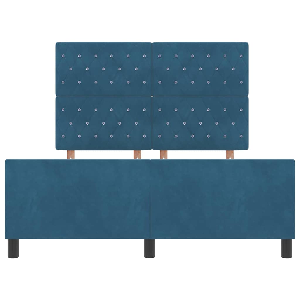 Boxspringbed met hoofdeinde Donkerblauw 160 x 200 cm Fluweel