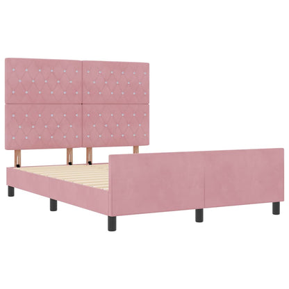 Boxspringbed met hoofdeinde Roze 160 x 200 cm Fluweel