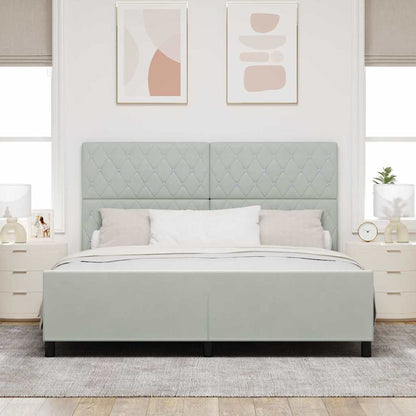Boxspringbed met hoofdeinde Lichtgrijs 180 x 200 cm Fluweel