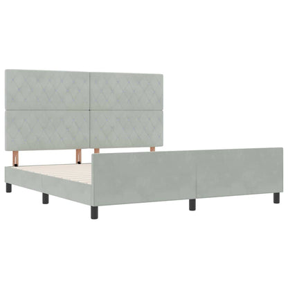 Boxspringbed met hoofdeinde Lichtgrijs 180 x 200 cm Fluweel