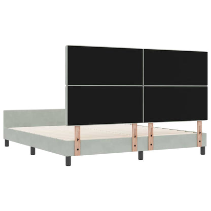Boxspringbed met hoofdeinde Lichtgrijs 180 x 200 cm Fluweel