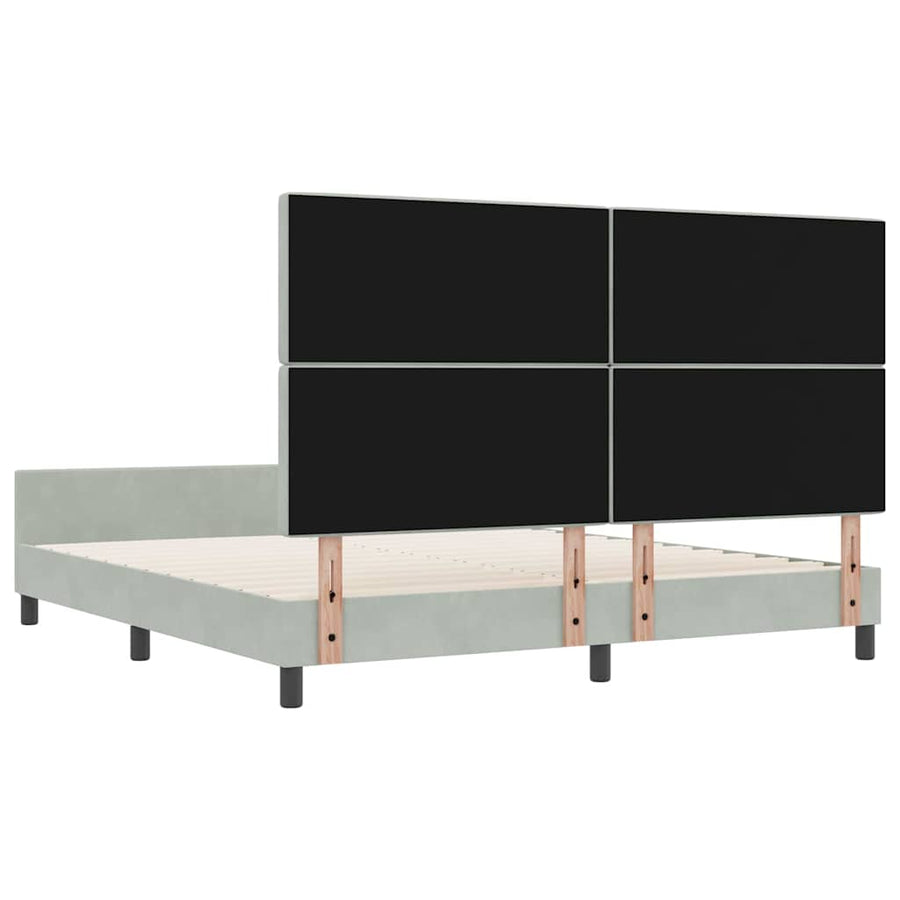 Boxspringbed met hoofdeinde Lichtgrijs 180 x 200 cm Fluweel