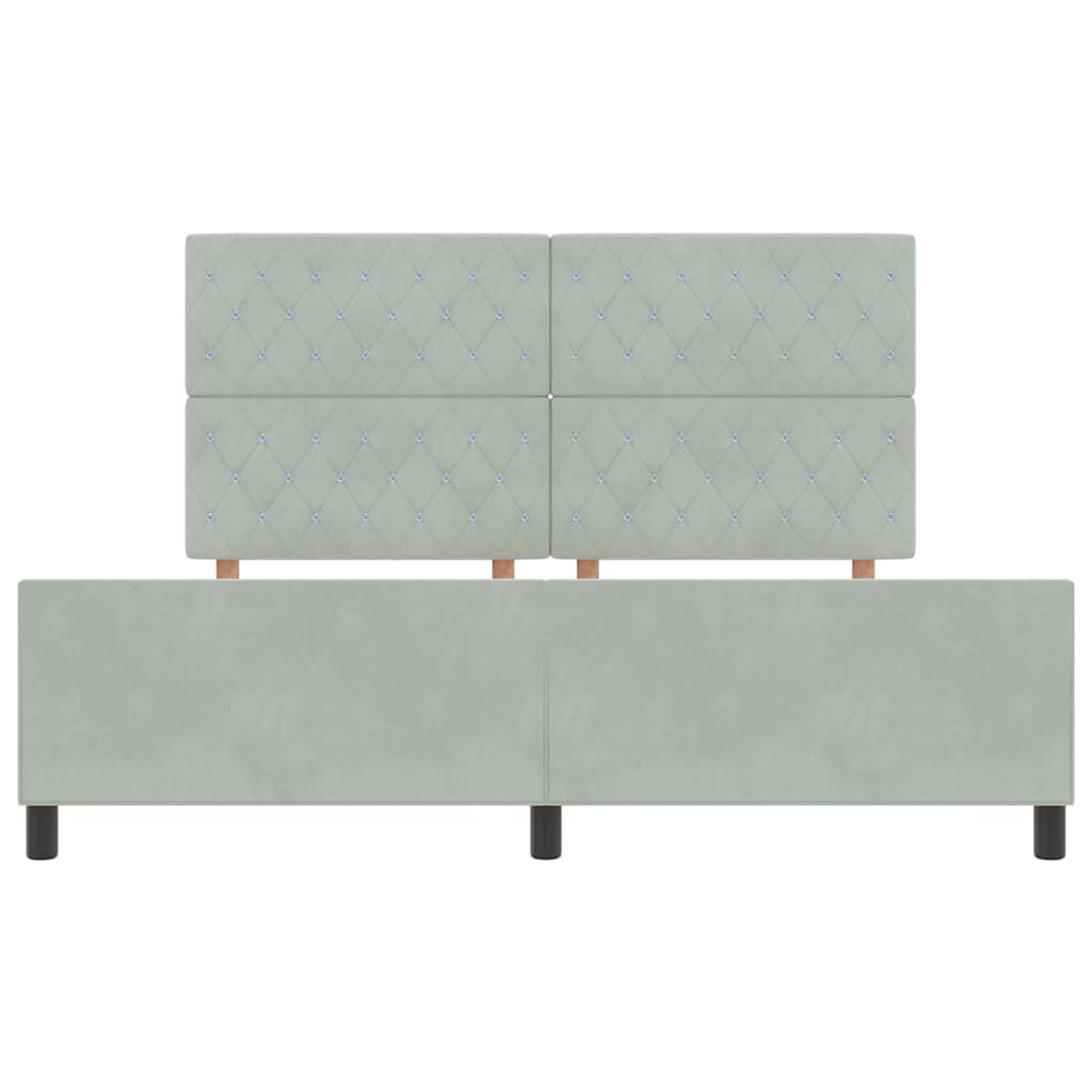 Boxspringbed met hoofdeinde Lichtgrijs 180 x 200 cm Fluweel