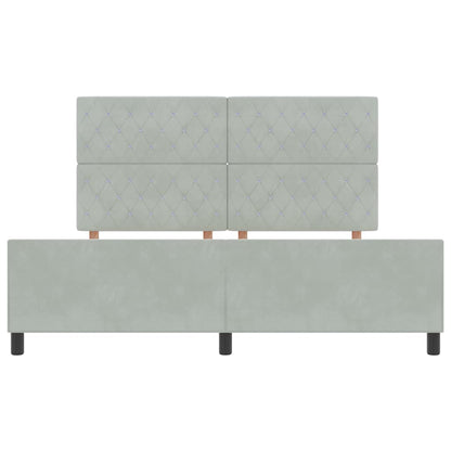 Boxspringbed met hoofdeinde Lichtgrijs 180 x 200 cm Fluweel