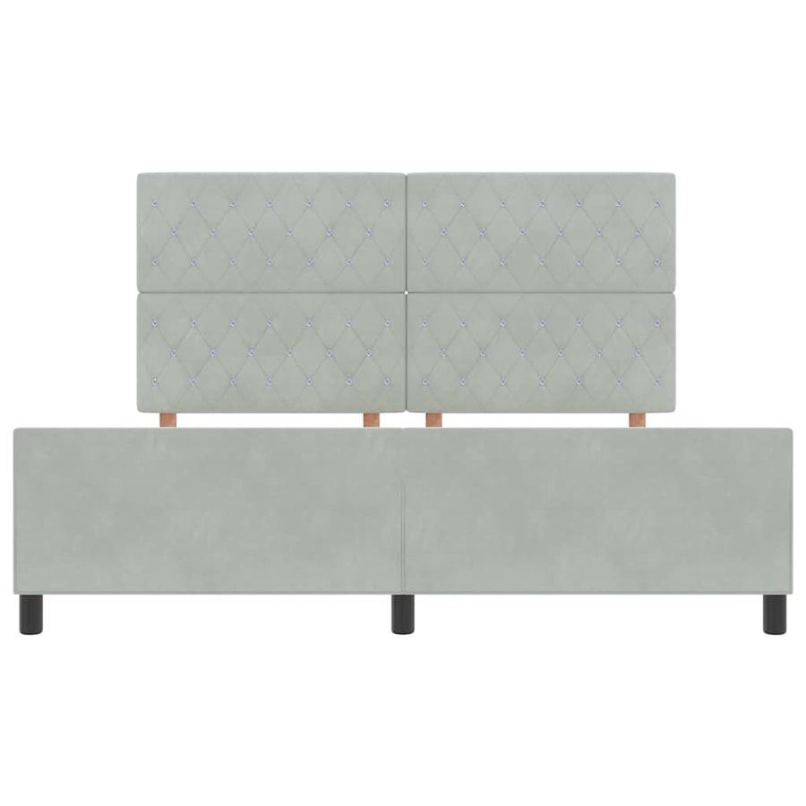 Boxspringbed met hoofdeinde Lichtgrijs 180 x 200 cm Fluweel