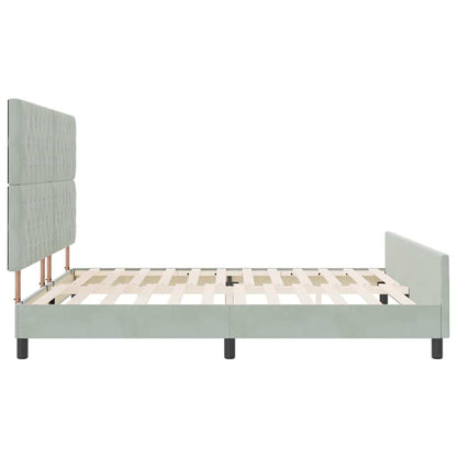 Boxspringbed met hoofdeinde Lichtgrijs 180 x 200 cm Fluweel