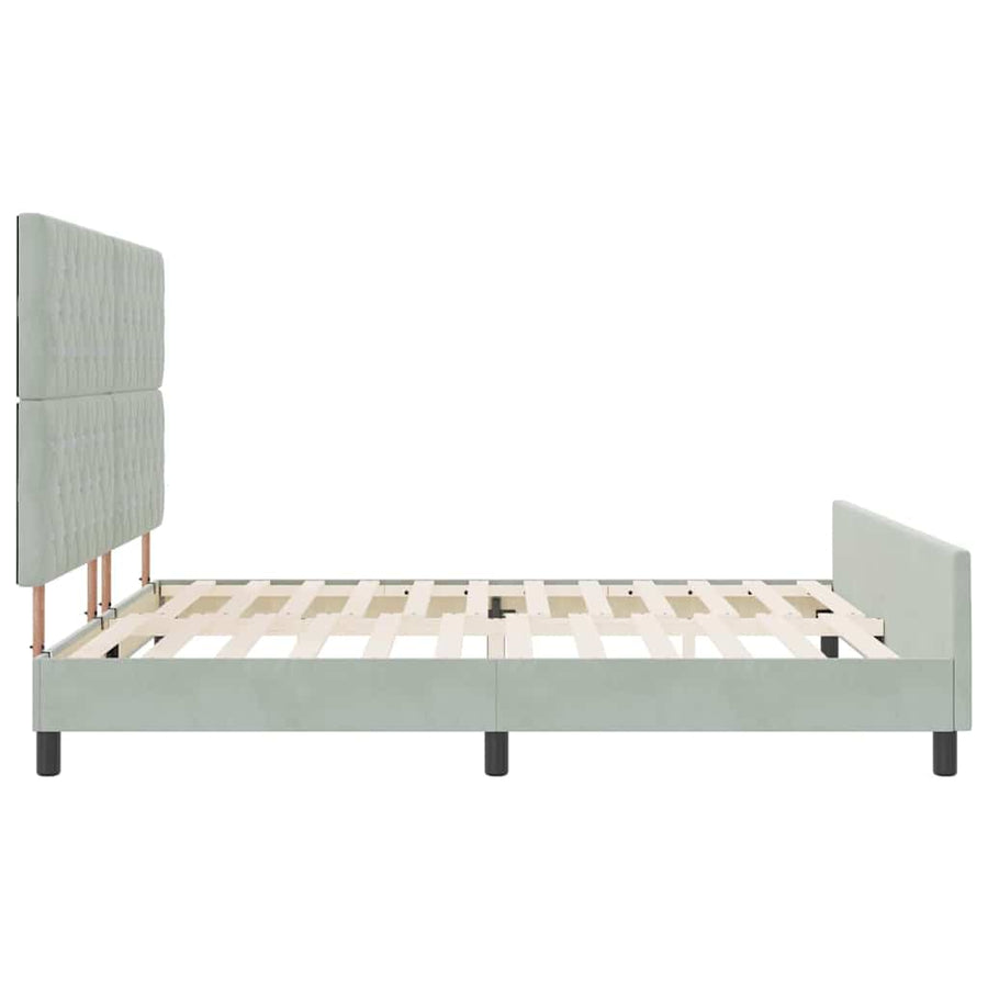 Boxspringbed met hoofdeinde Lichtgrijs 180 x 200 cm Fluweel
