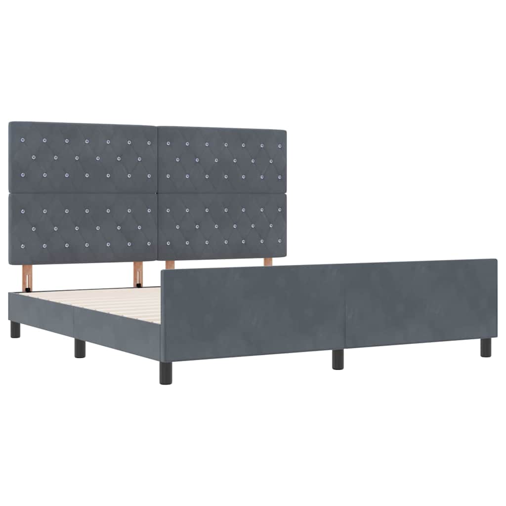 Boxspringbed met hoofdeinde Donkergrijs 180 x 200 cm Fluweel