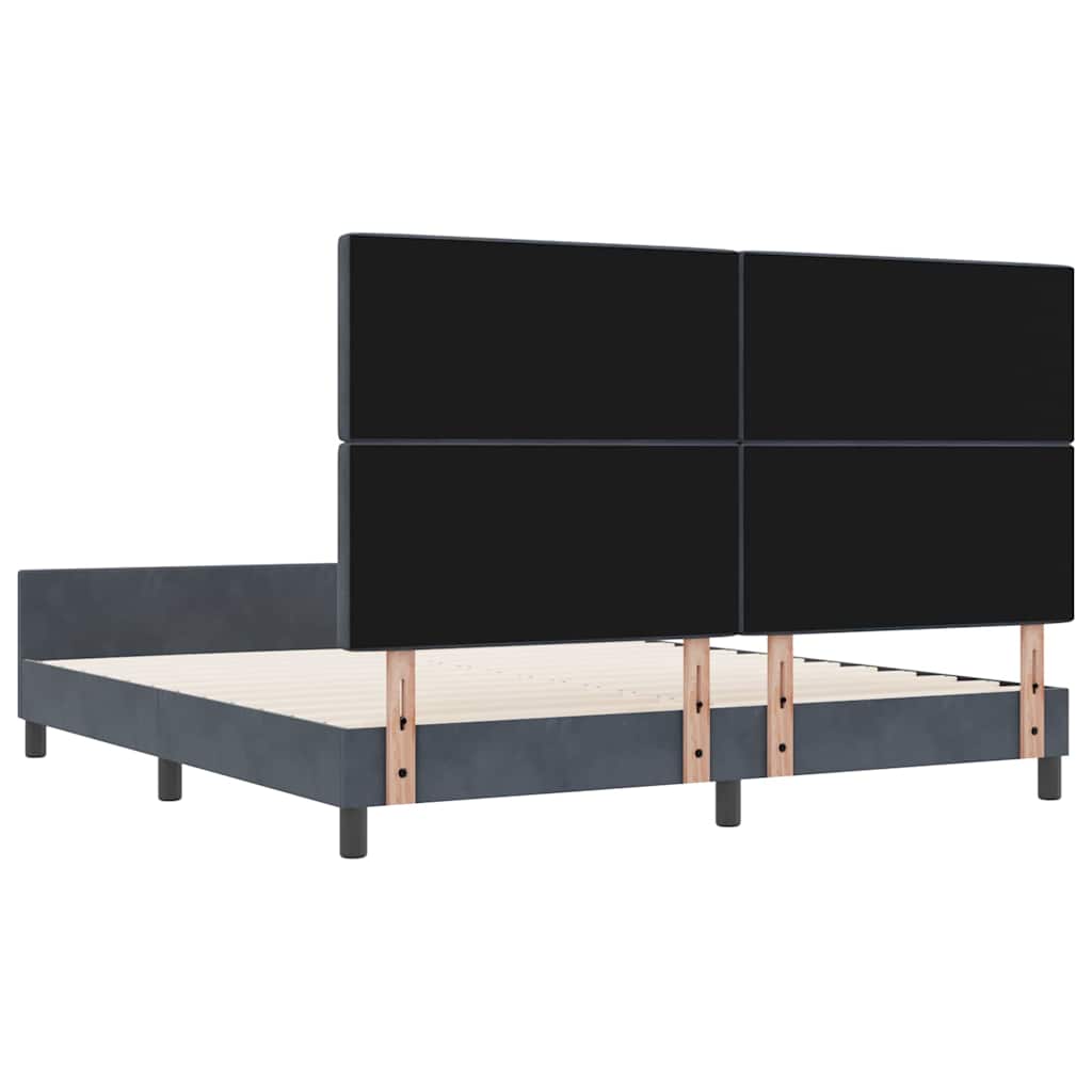 Boxspringbed met hoofdeinde Donkergrijs 180 x 200 cm Fluweel