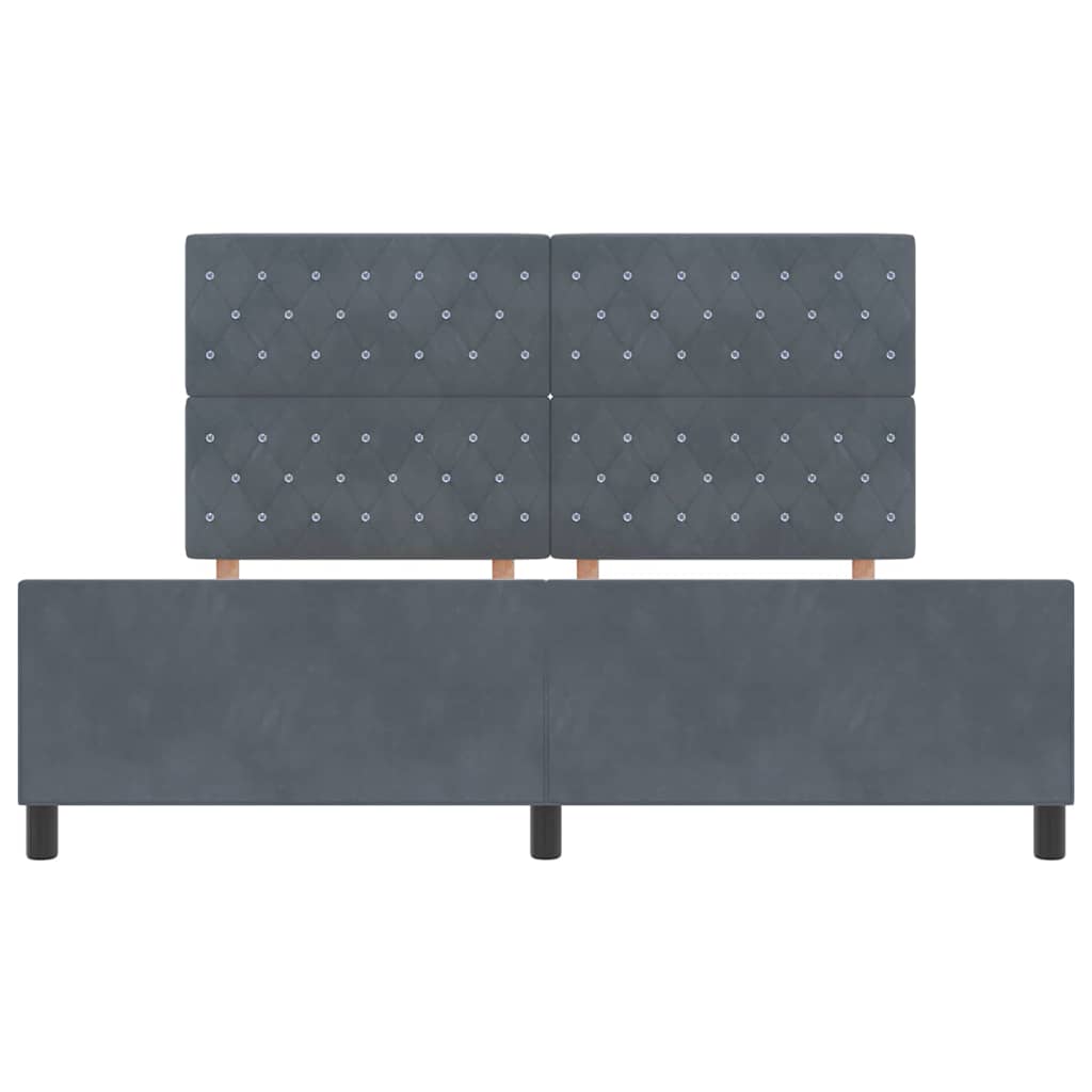 Boxspringbed met hoofdeinde Donkergrijs 180 x 200 cm Fluweel