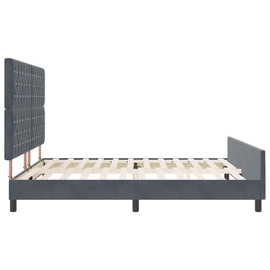 Boxspringbed met hoofdeinde Donkergrijs 180 x 200 cm Fluweel