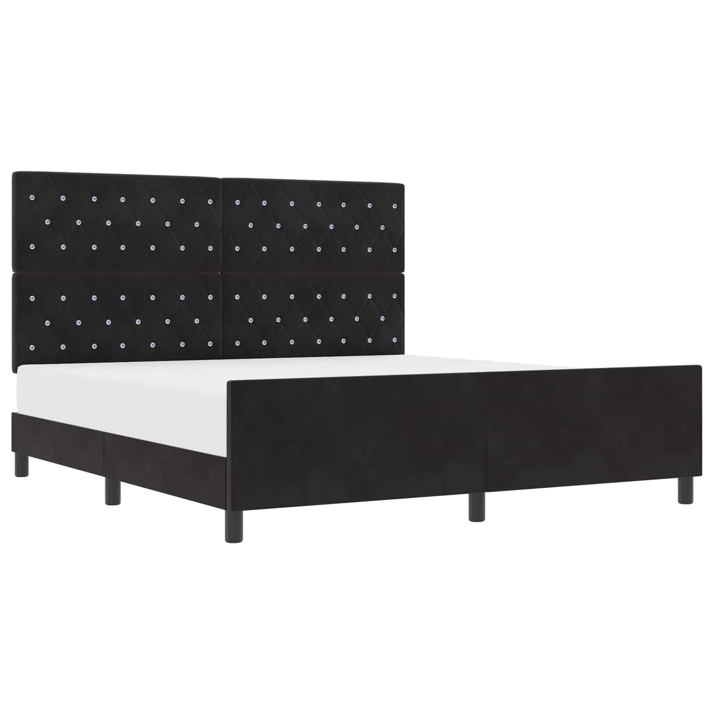 Boxspringbed met hoofdeinde Zwart 180 x 200 cm Fluweel