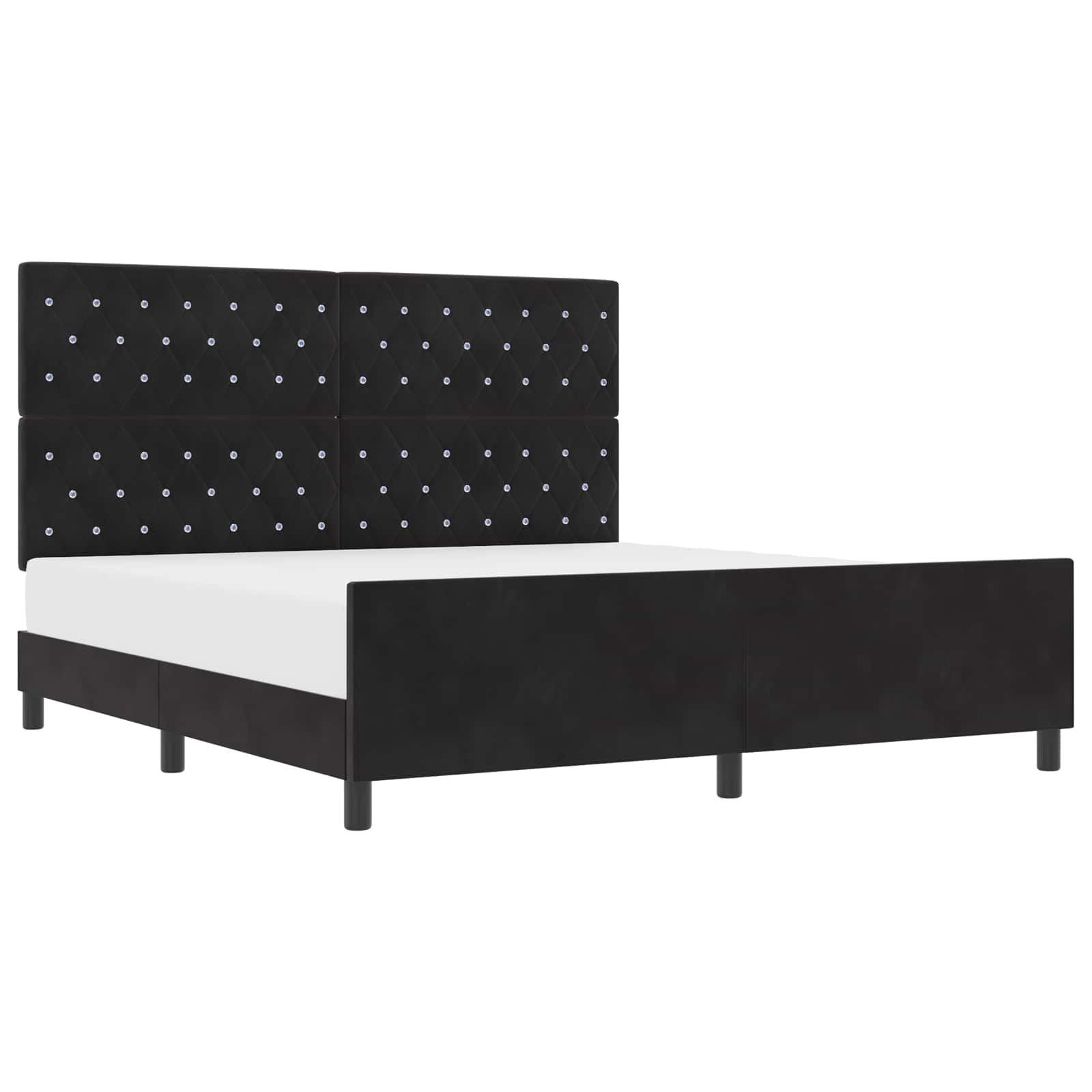 Boxspringbed met hoofdeinde Zwart 180 x 200 cm Fluweel