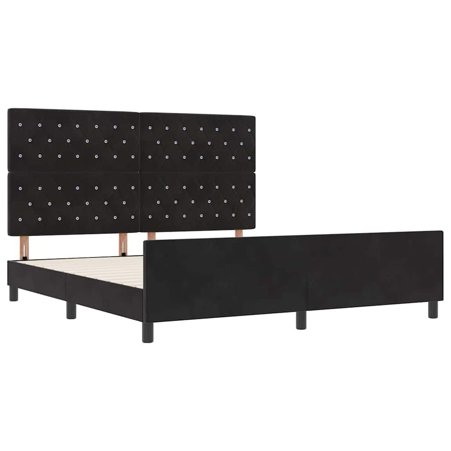 Boxspringbed met hoofdeinde Zwart 180 x 200 cm Fluweel