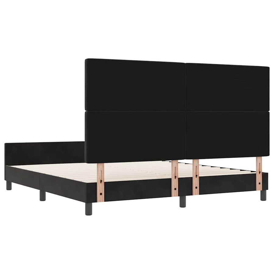 Boxspringbed met hoofdeinde Zwart 180 x 200 cm Fluweel