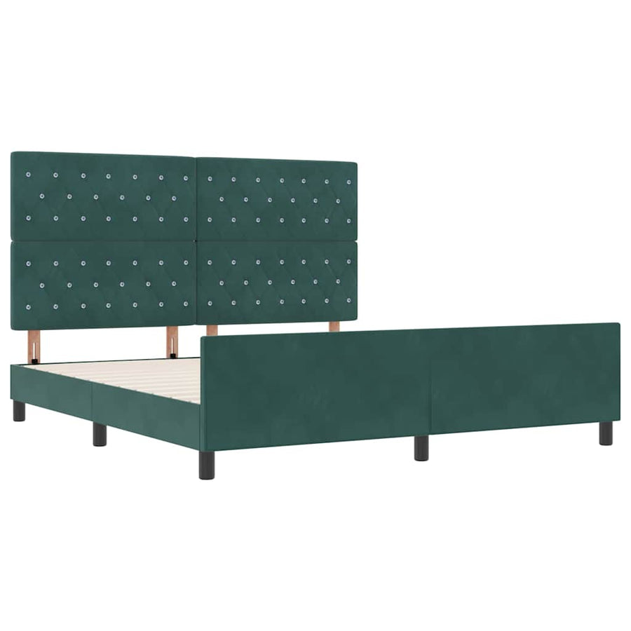 Boxspringbed met hoofdeinde Donkergroen 180 x 200 cm Fluweel