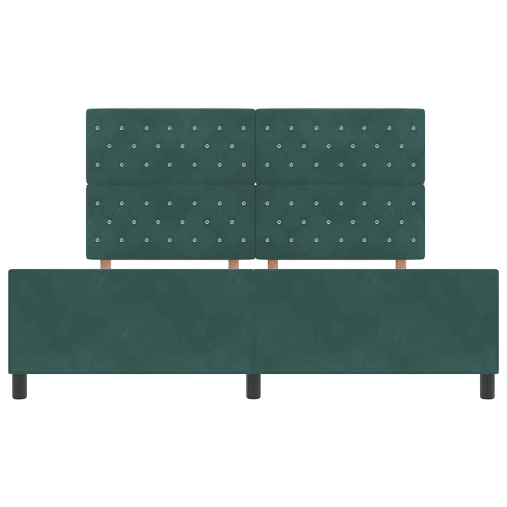 Boxspringbed met hoofdeinde Donkergroen 180 x 200 cm Fluweel