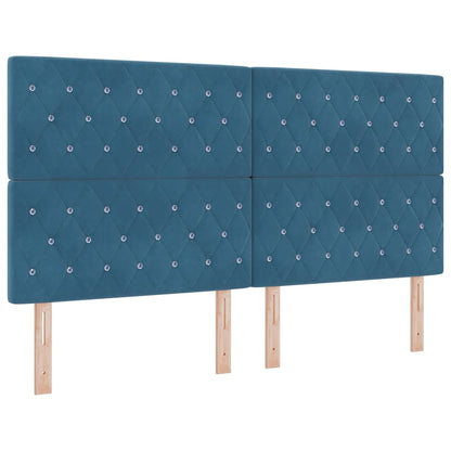 Bedframe met hoofdeinde Donkerblauw 180 x 200 cm Fluweel
