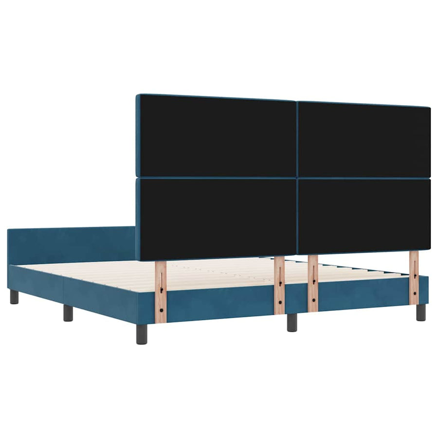 Bedframe met hoofdeinde Donkerblauw 180 x 200 cm Fluweel