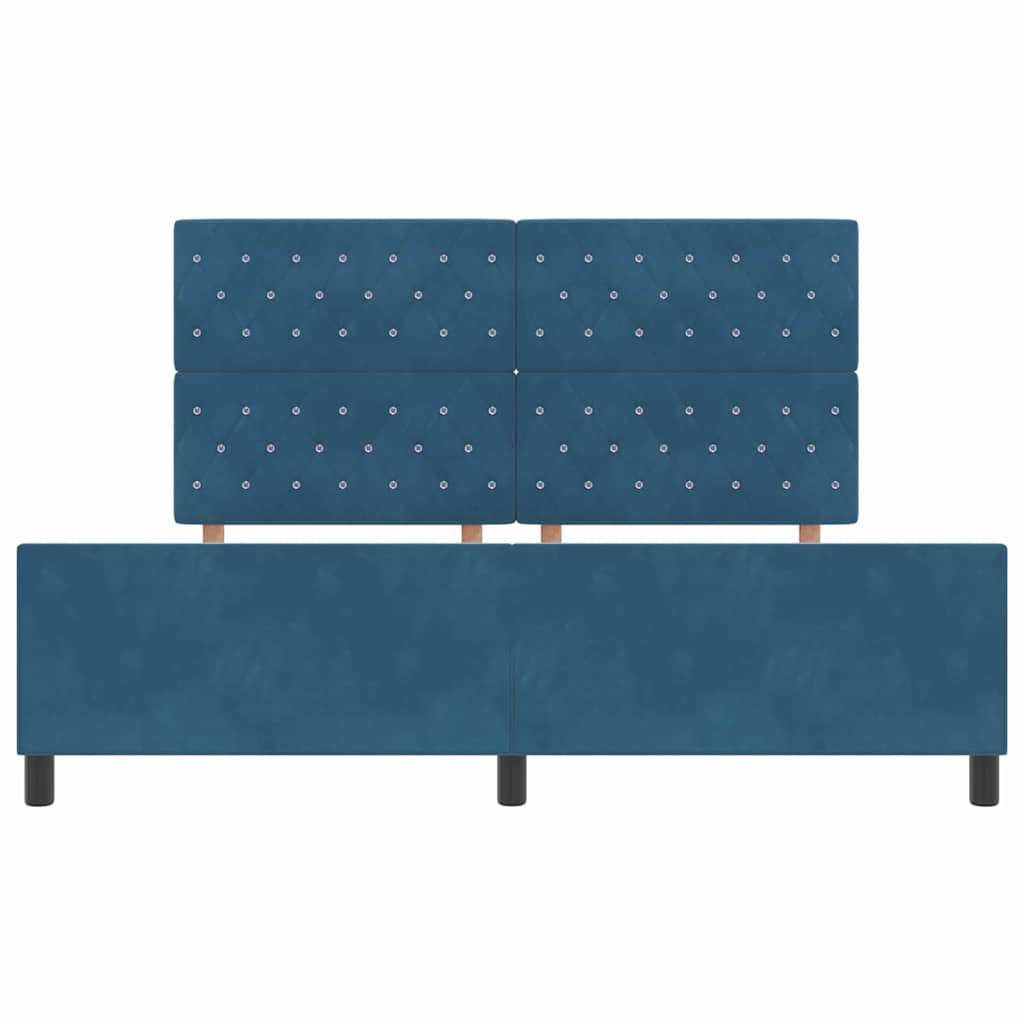 Bedframe met hoofdeinde Donkerblauw 180 x 200 cm Fluweel