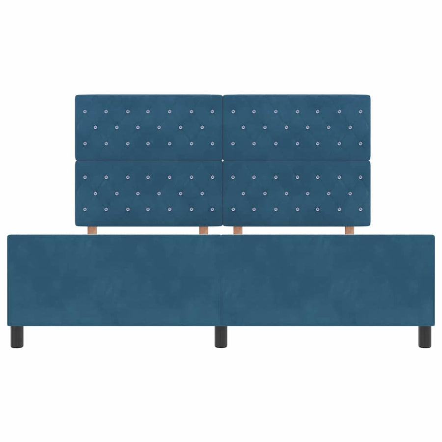 Bedframe met hoofdeinde Donkerblauw 180 x 200 cm Fluweel