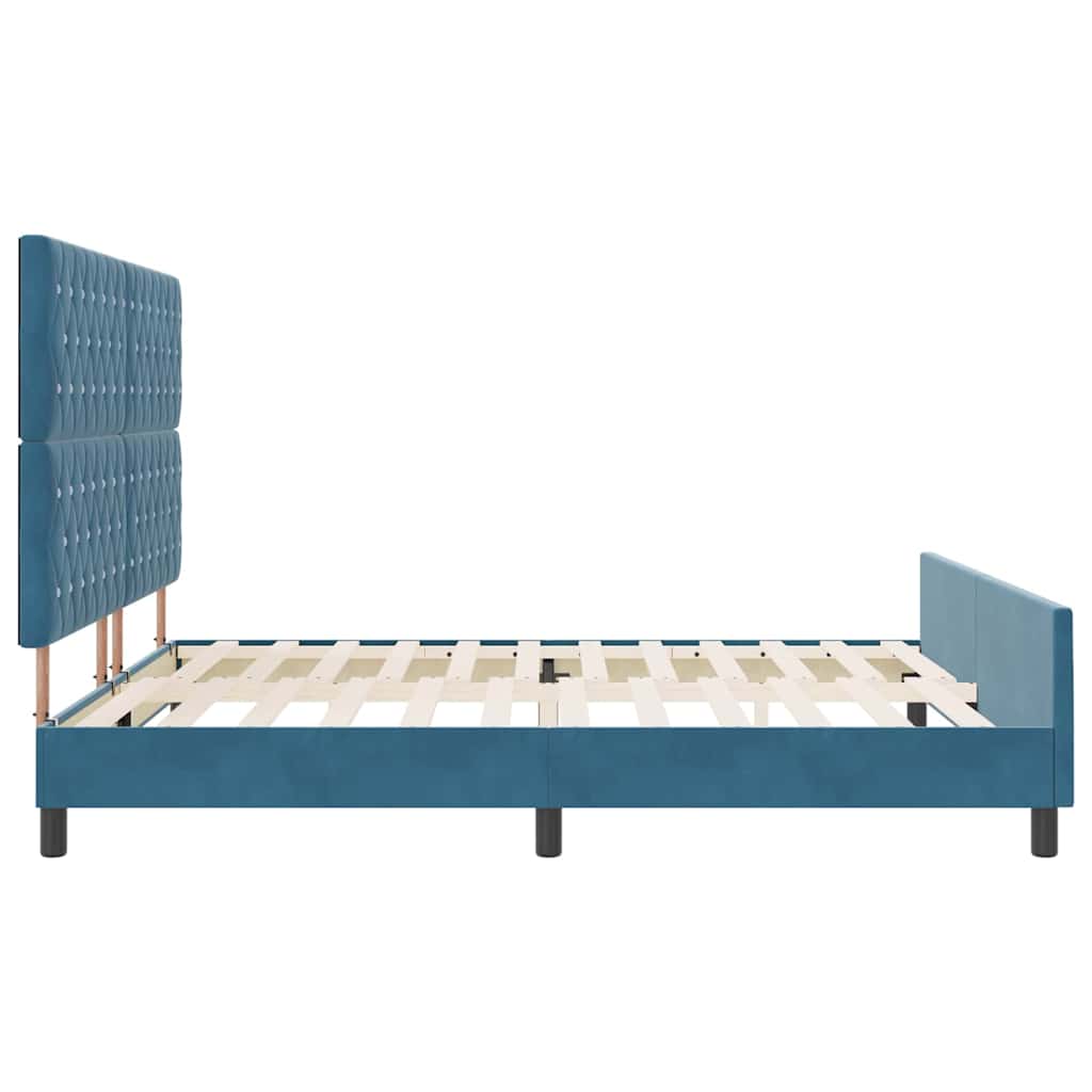 Bedframe met hoofdeinde Donkerblauw 180 x 200 cm Fluweel