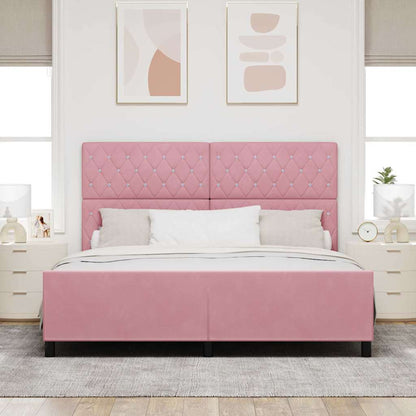 Bedframe met hoofdeinde Roze 180 x 200 cm Fluweel