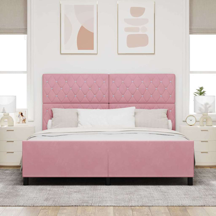 Boxspringbed met hoofdeinde Roze 180 x 200 cm Fluweel