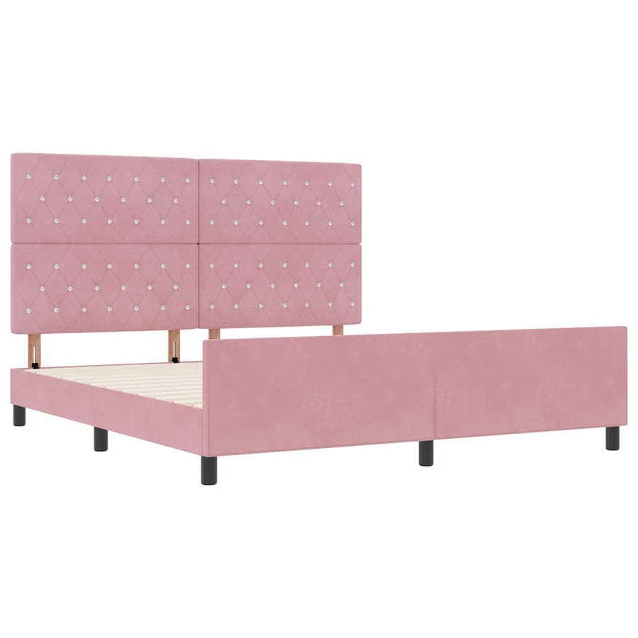 Boxspringbed met hoofdeinde Roze 180 x 200 cm Fluweel