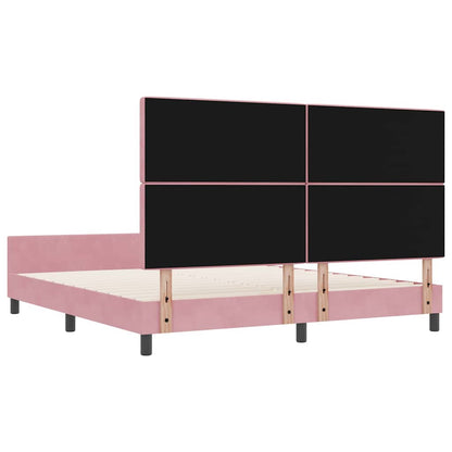 Bedframe met hoofdeinde Roze 180 x 200 cm Fluweel