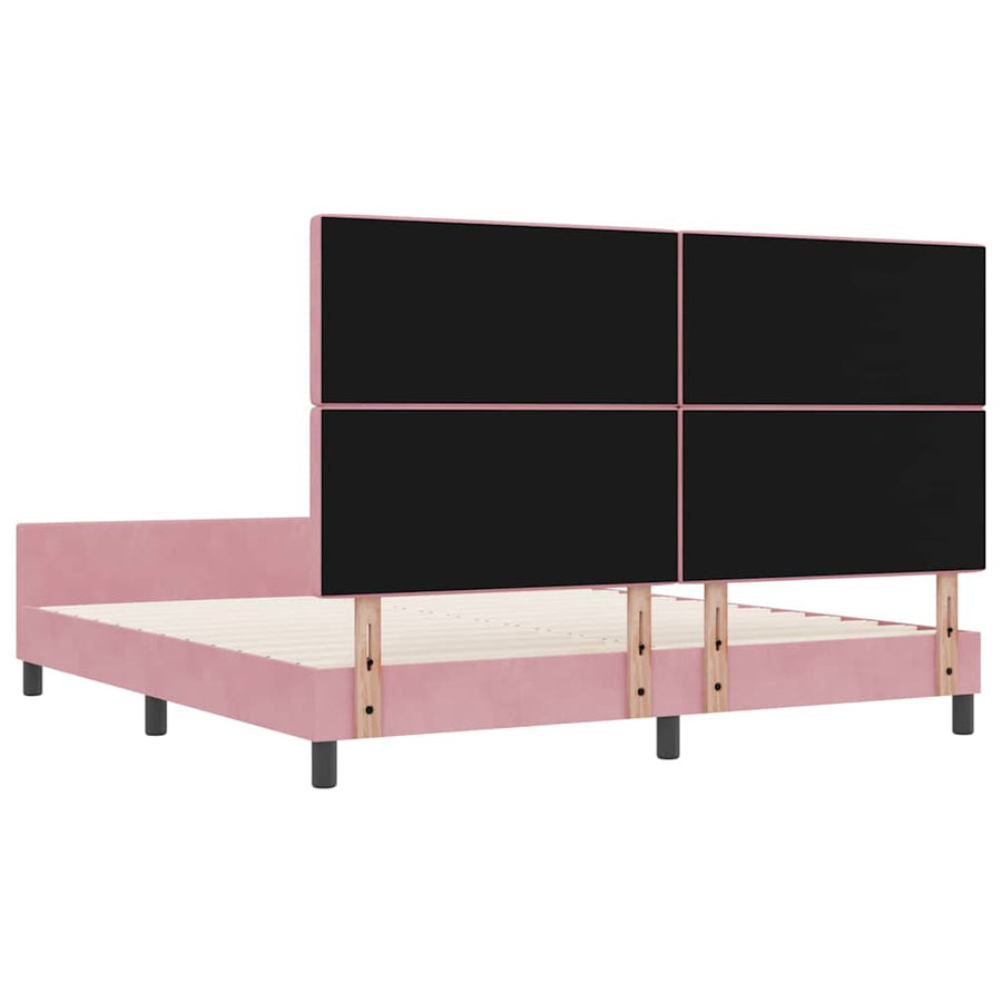 Boxspringbed met hoofdeinde Roze 180 x 200 cm Fluweel