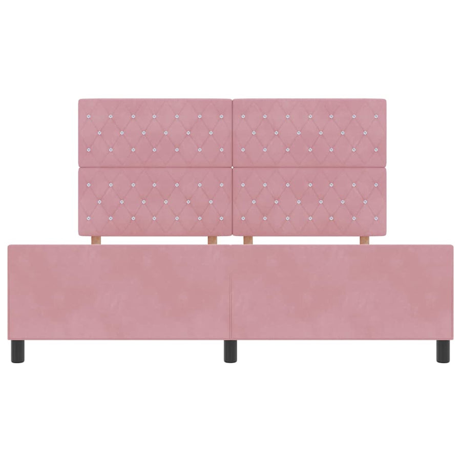 Boxspringbed met hoofdeinde Roze 180 x 200 cm Fluweel