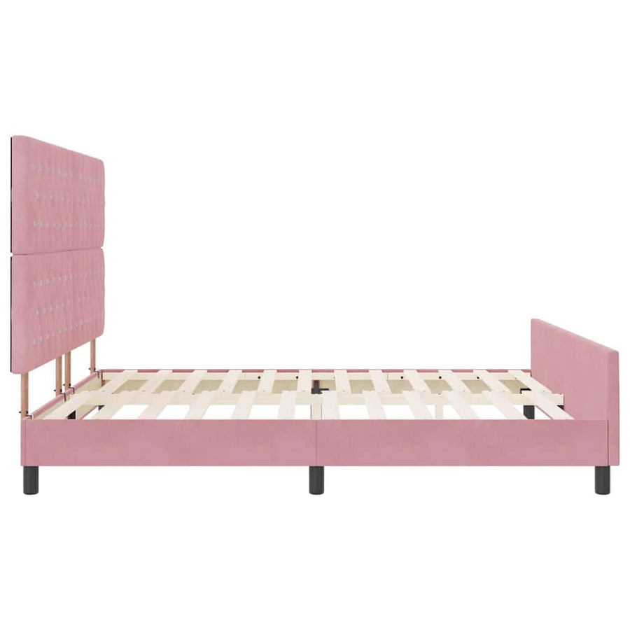 Boxspringbed met hoofdeinde Roze 180 x 200 cm Fluweel