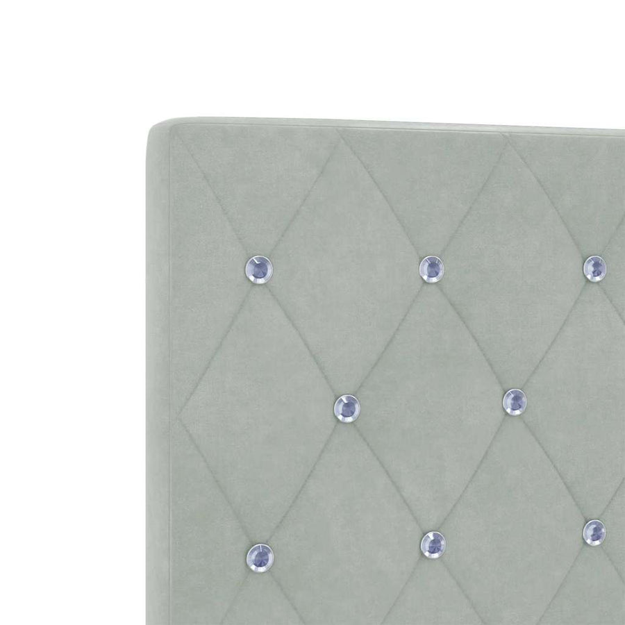 Boxspringbed met hoofdeinde Lichtgrijs 200 x 200 cm Fluweel