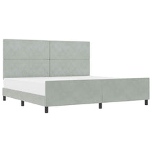 Boxspringbed met hoofdeinde Lichtgrijs 200 x 200 cm Fluweel