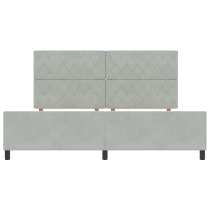 Boxspringbed met hoofdeinde Lichtgrijs 200 x 200 cm Fluweel