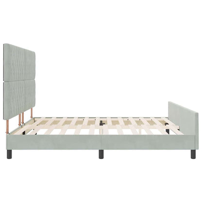 Boxspringbed met hoofdeinde Lichtgrijs 200 x 200 cm Fluweel