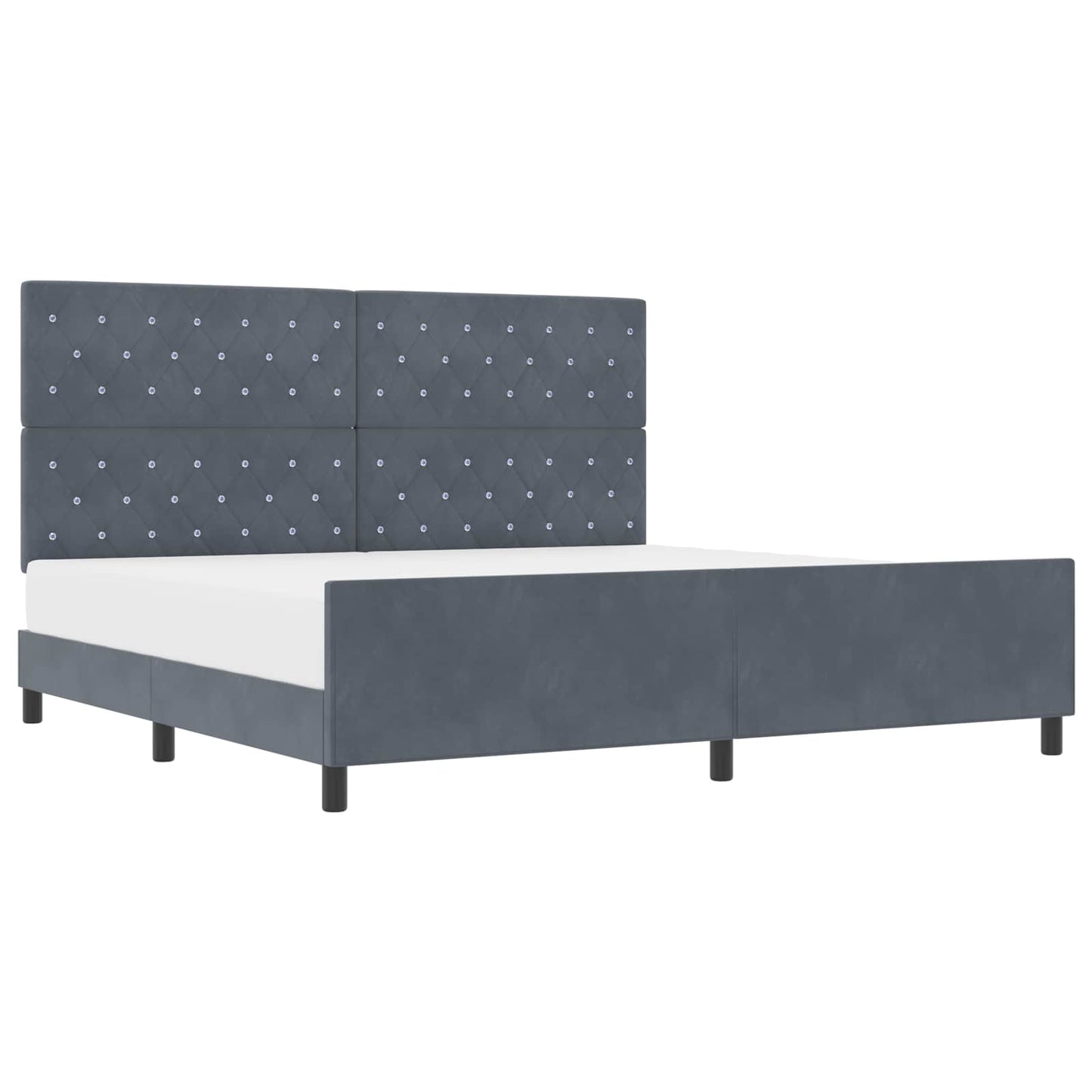 Boxspringbed met hoofdeinde Donkergrijs 200 x 200 cm Fluweel