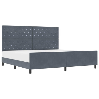 Boxspringbed met hoofdeinde Donkergrijs 200 x 200 cm Fluweel
