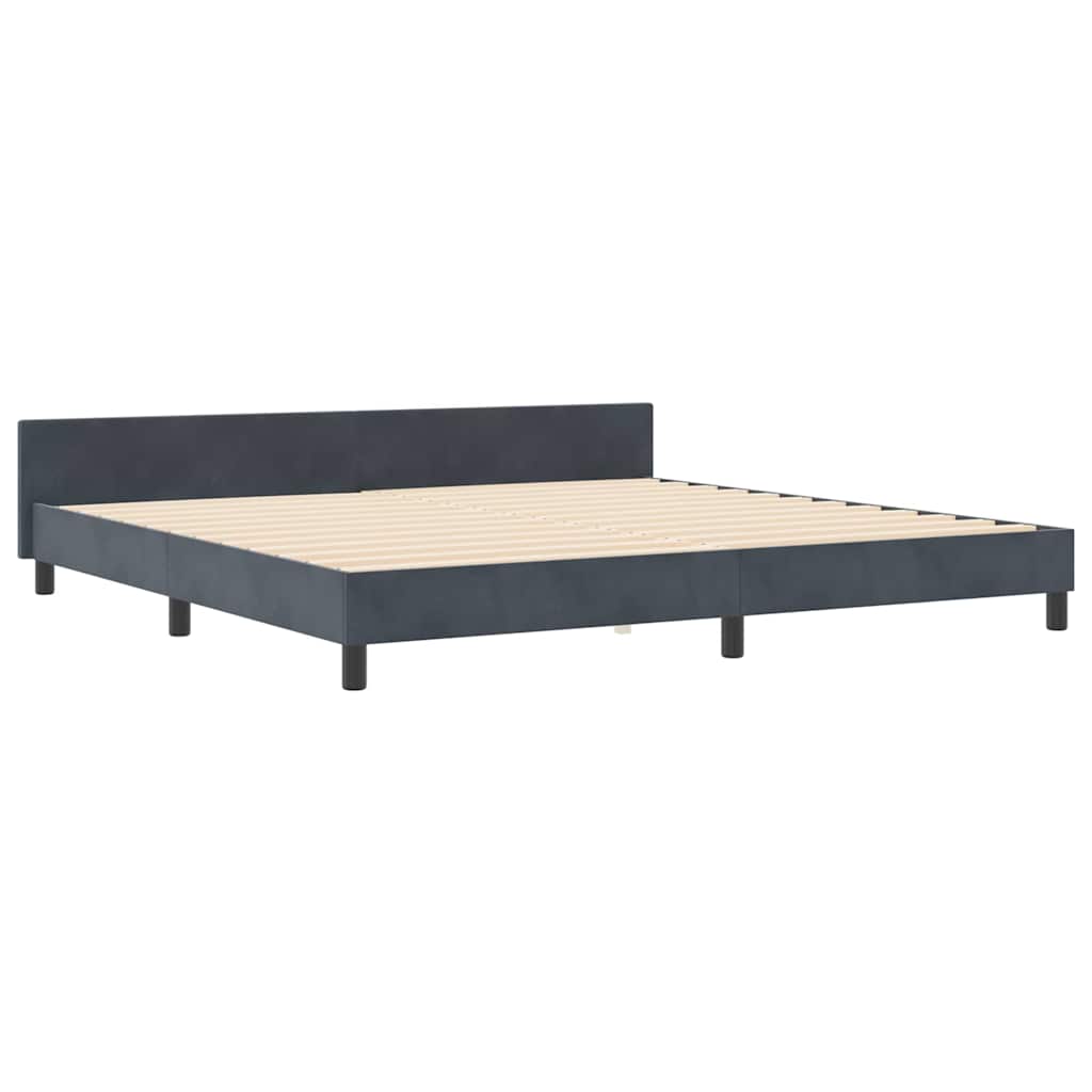Boxspringbed met hoofdeinde Donkergrijs 200 x 200 cm Fluweel