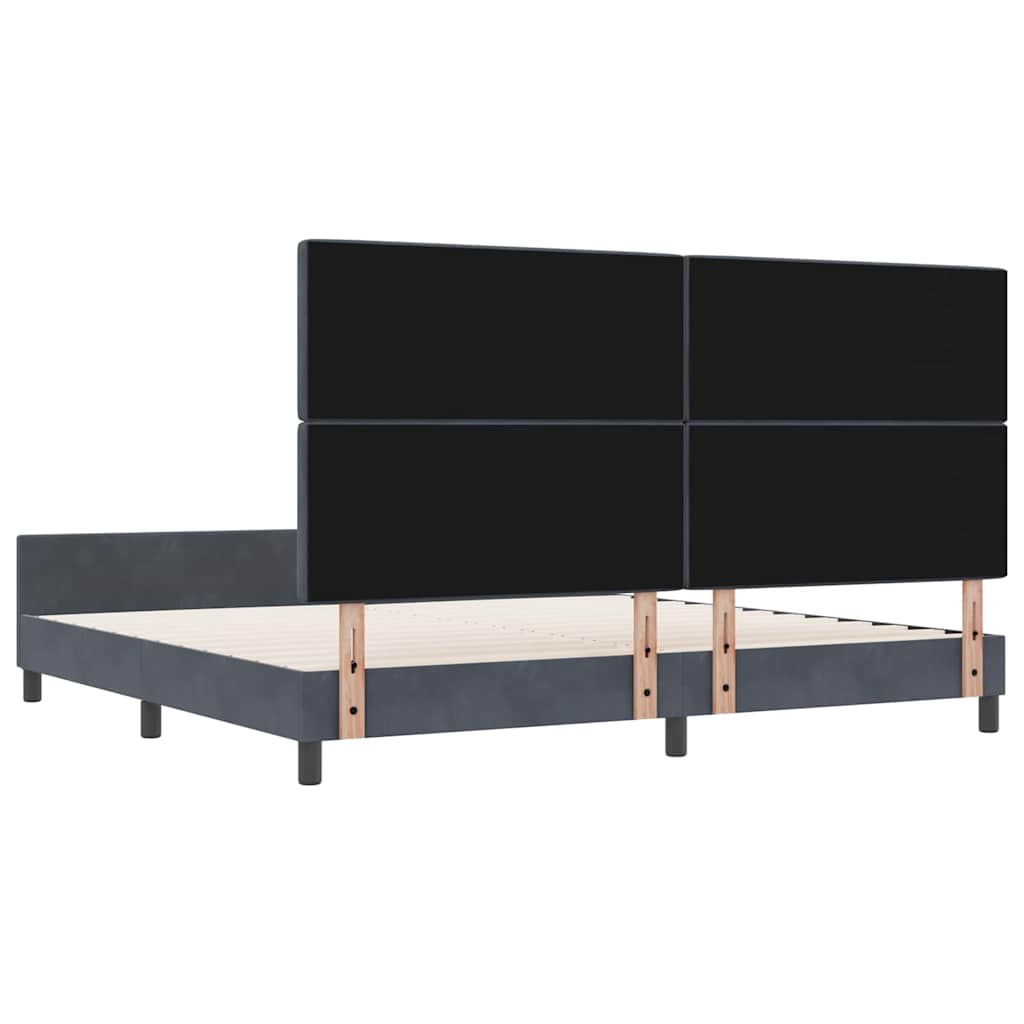 Boxspringbed met hoofdeinde Donkergrijs 200 x 200 cm Fluweel