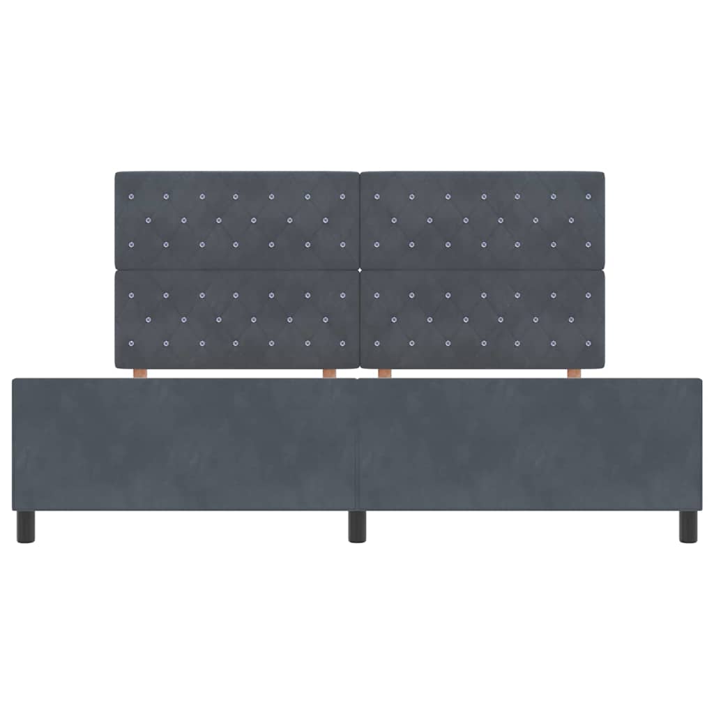 Boxspringbed met hoofdeinde Donkergrijs 200 x 200 cm Fluweel