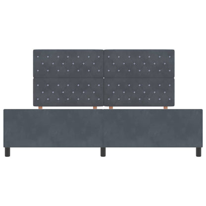 Boxspringbed met hoofdeinde Donkergrijs 200 x 200 cm Fluweel