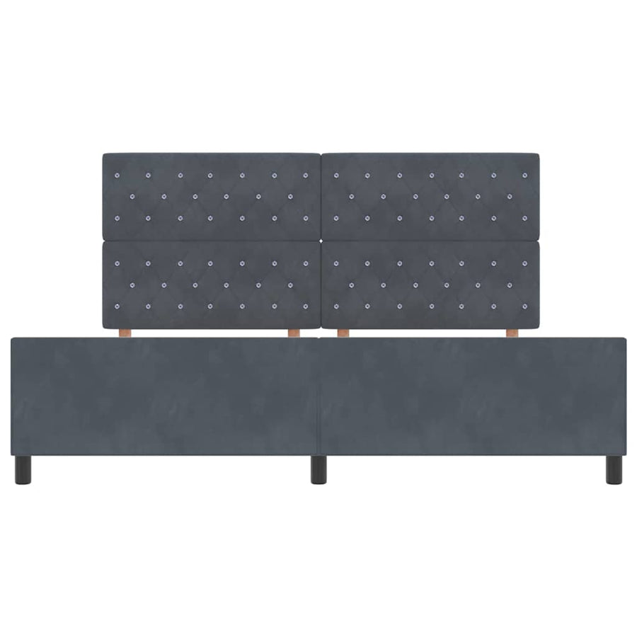 Boxspringbed met hoofdeinde Donkergrijs 200 x 200 cm Fluweel