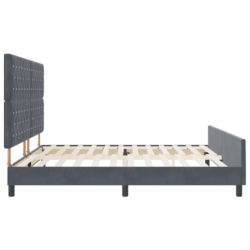 Boxspringbed met hoofdeinde Donkergrijs 200 x 200 cm Fluweel