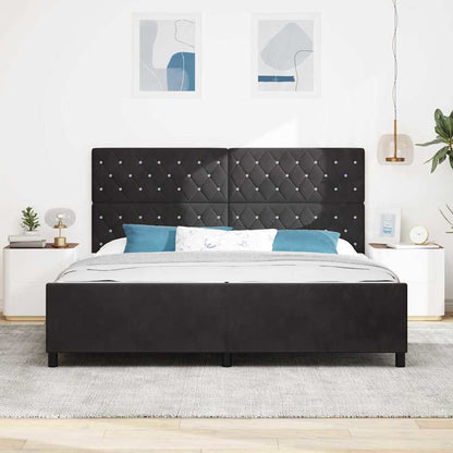 Boxspringbed met hoofdeinde Zwart 200 x 200 cm Fluweel